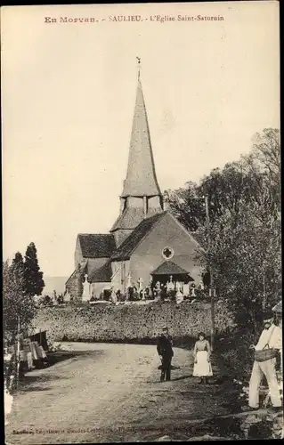 Ak Saulieu Cote d'Or, Église Saint Saturnin