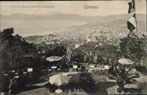 Ak Cannes Alpes Maritimes, Vue de l'Observatoire de la Californie