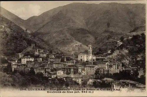 Ak Luceram Alpes Maritimes, Vue générale, Cime de Braus et Col de l'Ablé