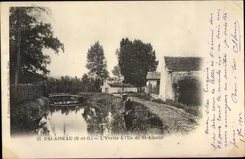 Ak Palaiseau Essonne, L'Yvette à l'Ile de St. Amour