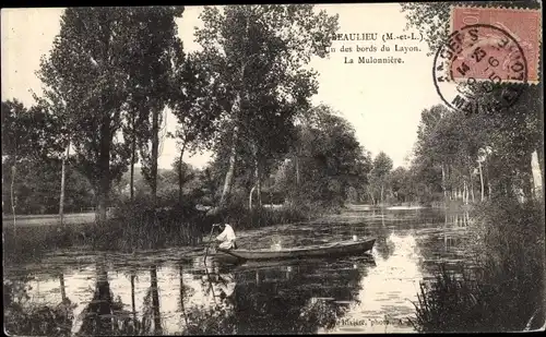 Ak Beaulieu sur Layon Maine et Loire, Un des bords du Layon, La Mulonnière