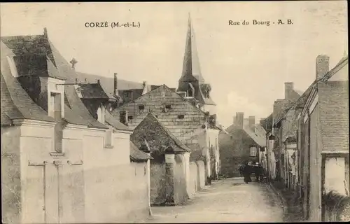 Ak Corne Maine et Loire, Rue du Bourg