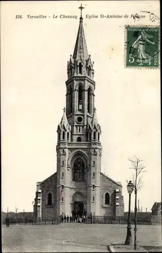 Ak Le Chesnay Yvelines, Église St Antoine de Padoue