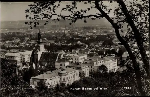 Ak Baden in Niederösterreich, Blick auf den Ort