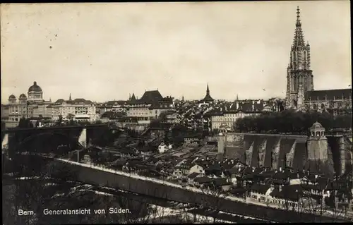 Ak Bern Stadt Schweiz, Generalansicht von Süden