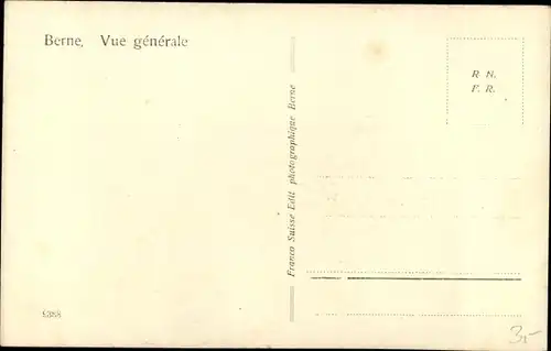 Ak Bern Stadt Schweiz, Generalansicht von Süden