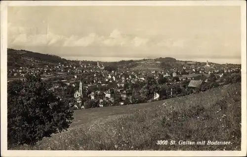 Ak Sankt Gallen Stadt Schweiz, Blick auf den Ort