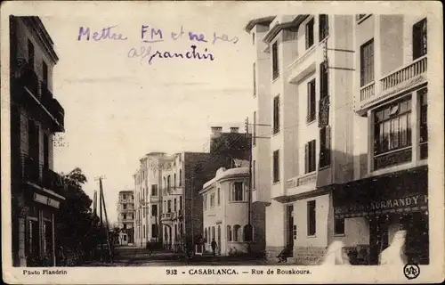 Ak Casablanca Marokko, Rue de Bouskours