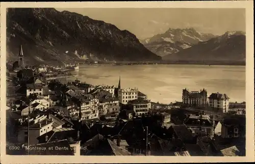 Ak Montreux Kanton Waadt, Vue generale, Dents du Midi
