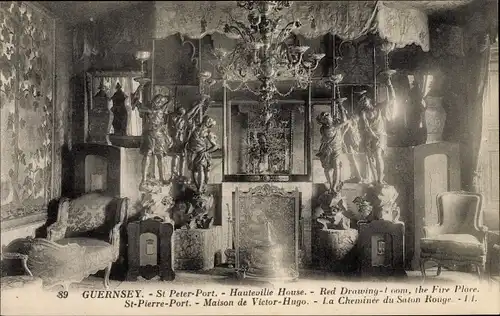 Ak Kanalinsel Guernsey, St Peter Port, Hauteville House, The red Drawing Room