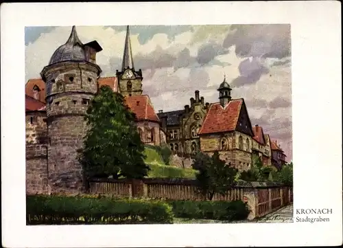 Künstler Ak Lüttgens, Gustav, Kronach, Stadtgraben