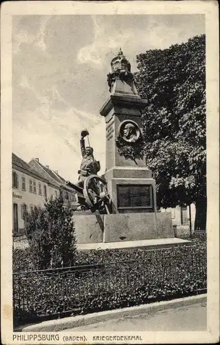 Ak Philippsburg in Baden Württemberg, Kriegerdenkmal