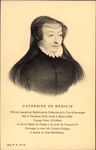 Ak Catherine de Medicis, Portrait