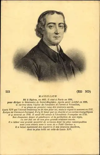 Künstler Ak Jean-Baptiste Massillon, Bischof