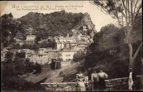 Ak Gilette Alpes-Maritimes, Vallée de l'Estéron, la Promenade