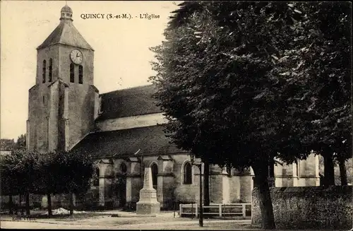 Ak Quincy Seine et Marne, Eglise