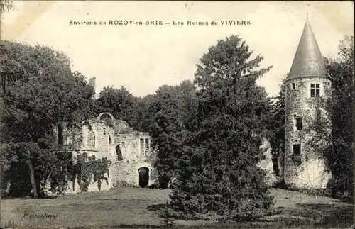 Ak Rozoy en Brie Seine et Marne, Les Ruines du Viviers