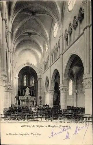 Ak Bougival Yvelines, Kirchinneres