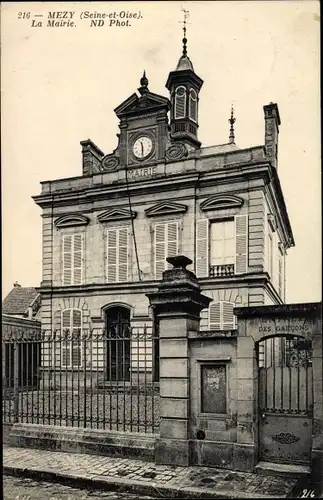 Ak Mézy-sur-Seine Yvelines, La Mairie