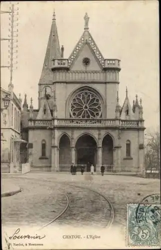 Ak Chatou Yvelines, Kirche, Gleise