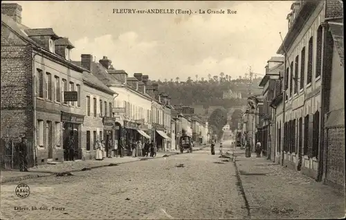 Ak Fleury sur Andelle Eure, La Grande Rue