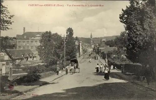 Ak Fleury sur Andelle Eure, La Grande Rue