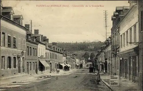 Ak Fleury sur Andelle Eure, La Grande Rue