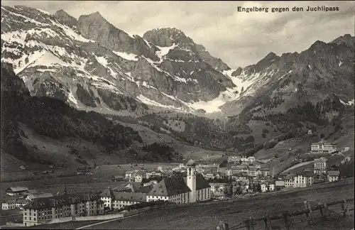 Ak Engelberg Kanton Obwalden Schweiz, Panorama vom Ort mit Juchlipass