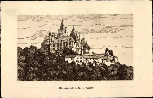 Künstler Ak Wernigerode am Harz, Schloss