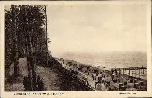 Ak Ostseebad Koserow auf Usedom, Strandleben