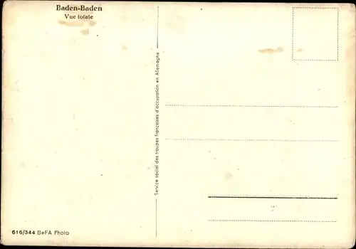 Ak Baden Baden am Schwarzwald, Totalansicht