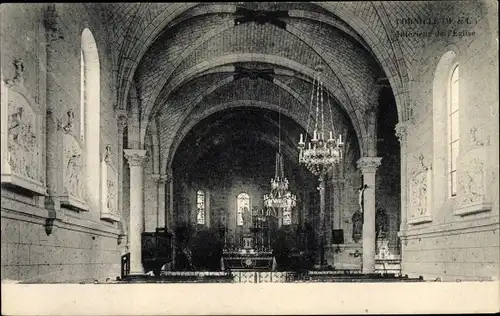 Ak Cornillé-les-Caves Maine-et-Loire, Kircheninneres