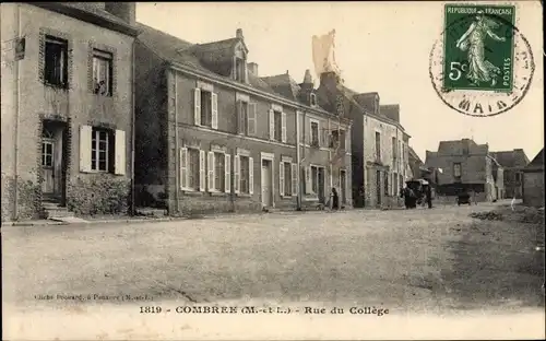 Ak Combrée Haut Anjou Maine et Loire, Rue du Collège