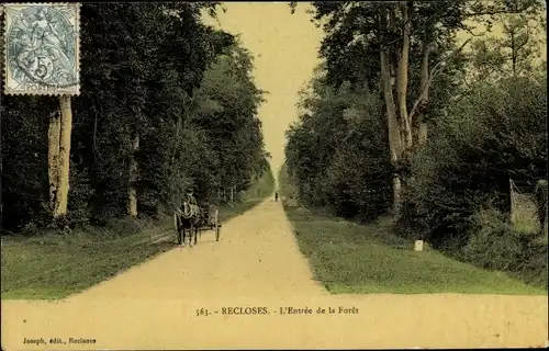 Ak Recloses Seine-et-Marne, L'Entree de la Foret