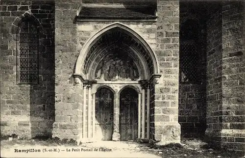 Ak Rampillon Seine-et-Marne, Le Petit Portail de l'Eglise