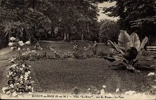 Ak Rozoy en Brie Seine et Marne, Villa Le Reve, rue de Rome, le Parc