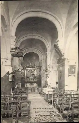 Ak Villennes sur Seine Yvelines, Kircheninneres