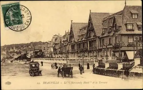 Ak Deauville Calvados, Le Normandy Hôtel et la Terrasse