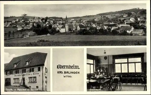 Ak Obernheim in Württemberg, Gesamtansicht, Gasthaus Pension zu Sonne