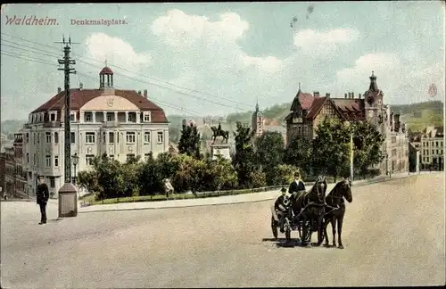 Ak Waldheim in Sachsen, Denkmalsplatz