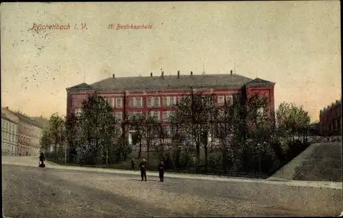 Ak Reichenbach im Vogtland, II. Bezirksschule