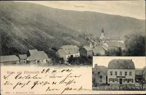 Ak Klüsserath an der Mosel, Panorama, Gasthaus zur Post von Mathias Schmitz