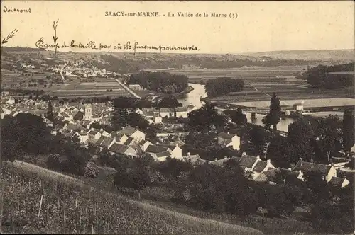 Ak Saacy sur Marne Seine et Marne, Blick auf den Ort