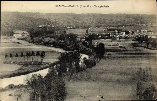 Ak Saacy sur Marne Seine et Marne, Blick auf den Ort