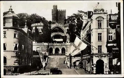 Ak Hälsingborg Helsingborg Schweden, Kärnan och Terrassen