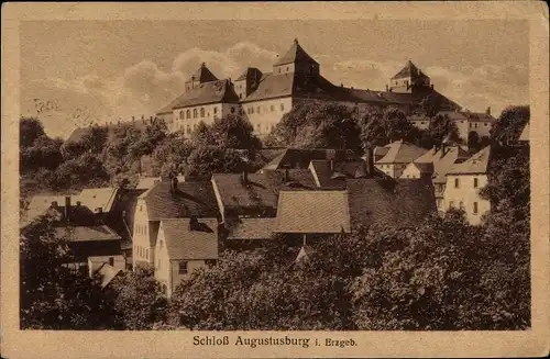 Ak Augustusburg Erzgebirge, Blick auf das Schloss