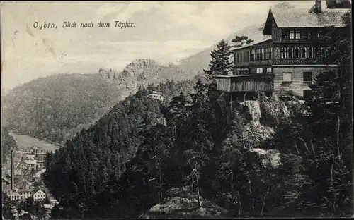 Ak Oybin in der Oberlausitz, Blick nach dem Töpfer
