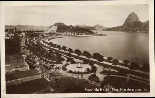 Ak Rio de Janeiro Brasilien, Avenida Beira Mar, Zuckerhut