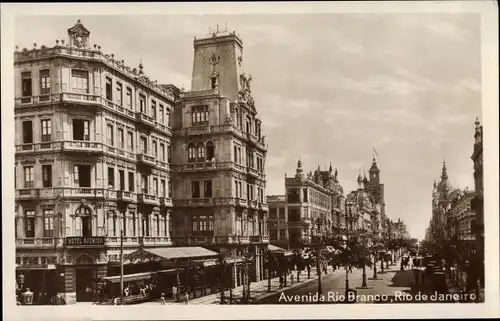 Ak Rio de Janeiro Brasilien, Avenida Rio Branco, Hotel Avenida