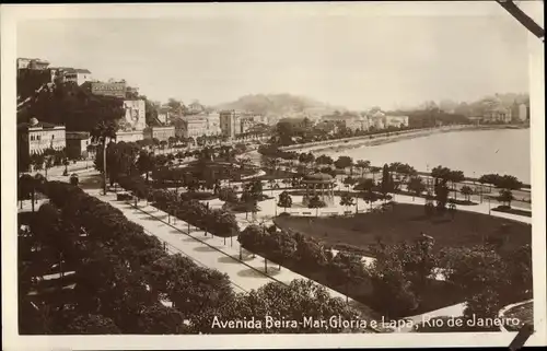 Ak Rio de Janeiro Brasilien, Avenida Beira mar, Gloria e Lapa